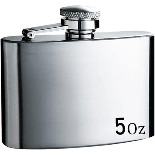 Image of OBD 5 Oz Silver Hip Flask Alcohol Flask Stainless Steel Leakproof Whisky Hip Flask Men Women Used for Climbing Camping Barbecue Bar Party Drinker