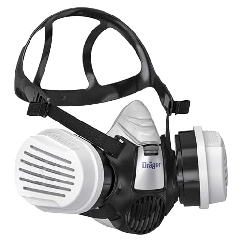 Image of Dräger X-plore 3300 with 2x ABEK1 Hg P3 Filters – Professional Respirator for Chemical Fumes, Organic Vapours, Spray Painting, Resin & Toxic Gases – EN143 Certified (Size M)