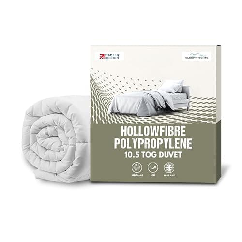 Image of SleepyNights Double Duvet 10.5 Tog - All Year Round Breathable Quilt for Summer, Autumn & Winter, Anti-Allergy & Hypoallergenic Hollowfibre Filling, Soft & Cosy, Non-Allergenic (200 x 200cm)