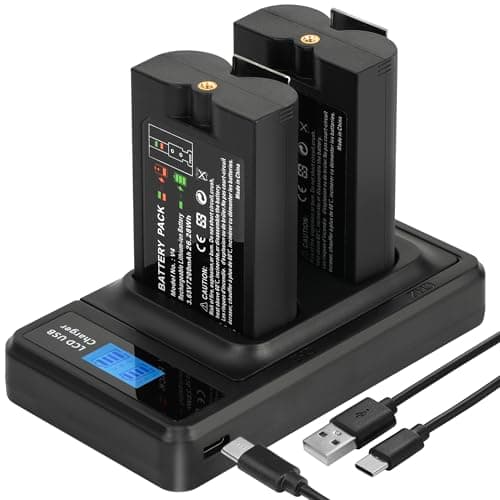 Image of 7200mAh Replacement Battery for Ring, 2-Pack Rechargeable Quick Release Battery Pack V4 with Led Displayer Charger Station for Ring-Doorbell Camera 2/3/4, Spotlight and Stick Up Cam