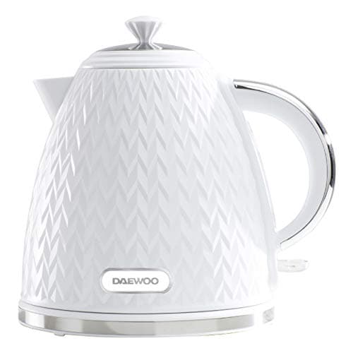 Image of Daewoo Argyle Collection, 1.7L, Electric Kettle With Removable Lid and Filter For An Easy Clean, Auto Shut Off And Power Indicator For Safety, White