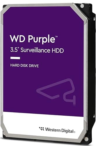 Image of Western Digital Purple 1TB Surveillance 3.5 Inch SATA 6 Gb/s Hard Disk Drive with Allframe 4K Technology - 180TB/yr, 64MB Cache, 5400rpm - WD10PURZ