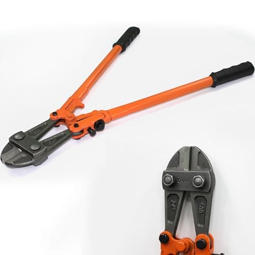 Image of Crystals 18/24/36 Inch Bolt Cutter, Chain Cutter for Chains, Padlocks, Wire Fencing, Chicken Wire - Padlock Cutter, Bolt Croppers with Comfortable Rubber Grip - Orange (24 Inch)