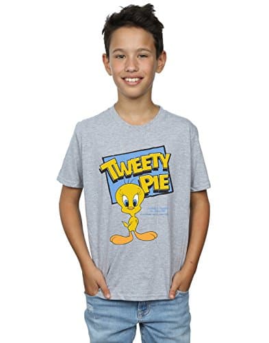 Image of LOONEY TUNES Boys Classic Tweety Pie T-Shirt 9-11 Years Sport Grey