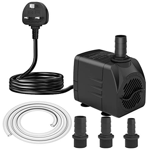 Image of Knifel Submersible Pump 1500L/H 25W Dry Burning Protection with Ultra Quiet Design 2m High Lift for Fountains, Hydroponics, Ponds, Aquariums & More…