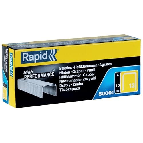 Image of Rapid High-Performance Staples for Textiles, Finewire No. 13, Leg Length 6mm, Staple Gun Staples, Galvanised Steel, 5000 Pieces, Boxed (11830700)