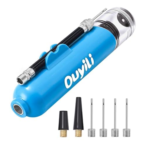 Image of ouyili Sports Ball Pump Kit - Portable Air Pump Two-Way Dual Action Inflatable Perfect for Basketballs, Soccer Balls and More - Professional Hand Pump Kit with Needles and Flexible Hose