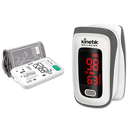 Image of Kinetik Wellbeing Smart Blood Pressure Monitor - Used by The NHS – BIHS & ESH Validated & Finger Pulse Oximeter – in Association with St John Ambulance