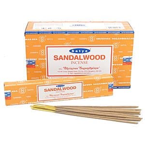 Image of 3 X SANDALWOOD Satya Nag Champa Incense Sticks Packs 15g with JRose Magnetic Bookmark By Sterling Effectz