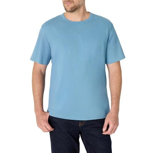 Image of Amazon Essentials Men's Relaxed-Fit Heavyweight Cotton T-Shirt, Dusty Blue, L