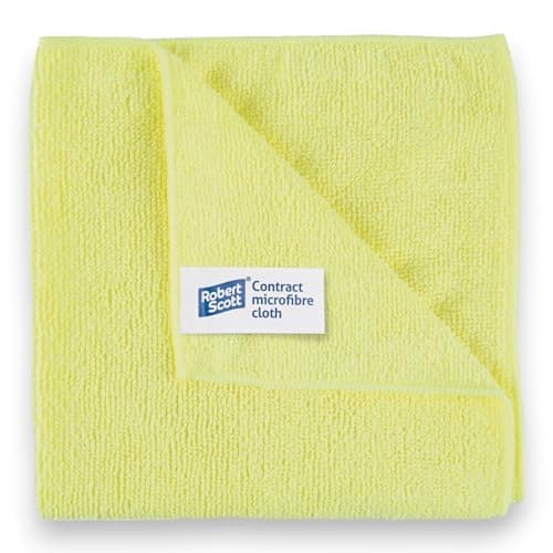 Image of Robert Scott CICS131 Microfibre Cloth, Contract, 40 cm x 40 cm, Yellow (Pack of 10)