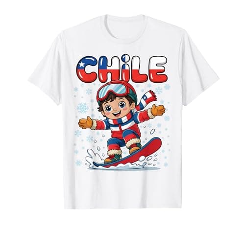 Image of Chile Snowboard Kid Chile Flag Ski for Boys Kids T-Shirt