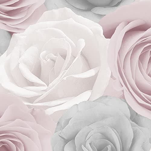 Image of World of Wallpaper Melany Rose Floral Wallpaper Ideal for Lounges, Bedrooms, Dining Rooms and Hallways (Pink)