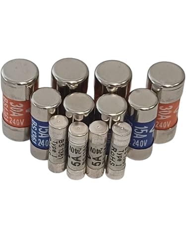 Image of BS1361 CONSUMER UNIT FUSE CARRIER FUSES MIXED PACK 5 AMP, 15 AMP, 30 AMP PACK OF (12)
