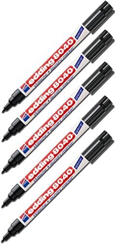 Image of E-8040 Laundry Markers Round Tip Approx. 1.0 mm Pack of 5 Black