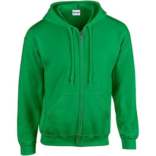 Image of Gildan Heavy Blend Unisex Adult Full Zip Hooded Sweatshirt Top (L) (Irish Green)