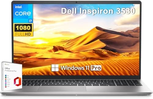 Image of Dell Inspiron 15 3530 Business Laptop, Microsoft Office Lifetime License & Windows 11 Pro, 15.6" FHD 120Hz Display, Intel i7-1355U, 32 GB RAM, 1 TB SSD, 1080P Webcam, Backlit Keyboard, Anti-Glare