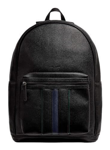 Image of Ted Baker laptop backpack leisure backpack with laptop compartment Keviin Stripe PU Backpack Black