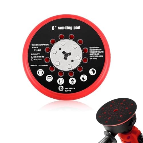 Image of Alrens 2608900007 150 mm Multi-Hole Sanding Disc for Bosch GET 75-150 GEX 34-150 GEX 40-150, Compatible with M8 Random Orbital Sanders, Velcro Backing Plate 6 Inch 150 mm 72 Holes Replacement Part for