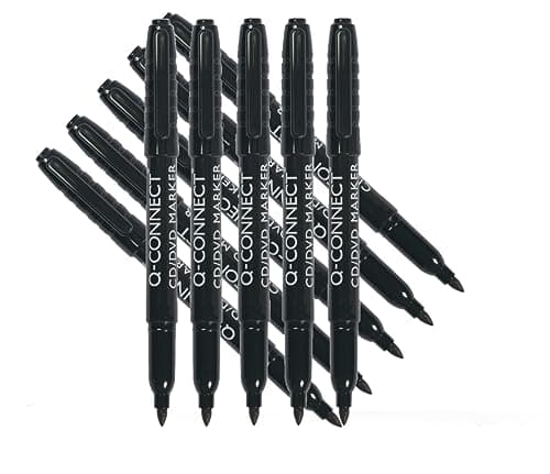 Image of Q-Connect Permanent Marker Fine Bullet Tip KF02300 - Black, Pack of 10