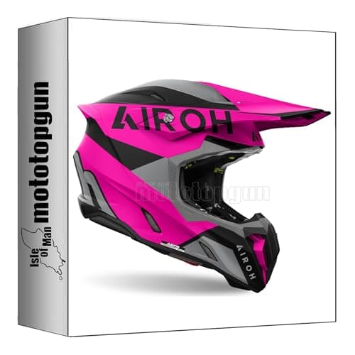 Image of airoh helmet motorbike cross tw3k54 twist 3 king pink matt sz. m mototopgun