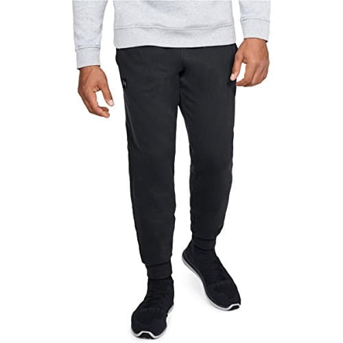 Image of Under Armour Men Rival Fleece Jogger Rival Fleece Jogger Warm and Comfortable Fleece Tracksuit Bottoms, Jogger Bottoms with Pockets, Black (Black/Black (001)), L (Manufacturer Size: L)
