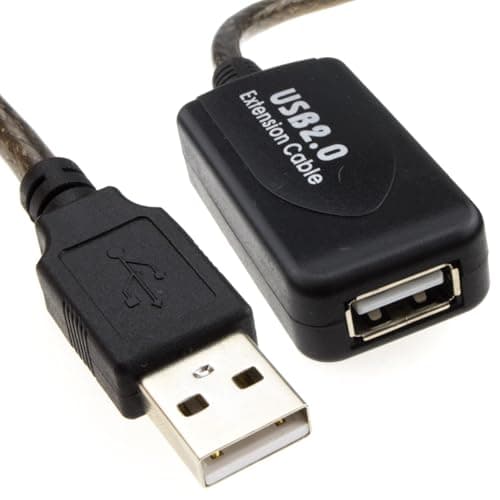 Image of kenable USB 2.0 Active Repeater Extension Cable A Male to A Female Lead 10m Black