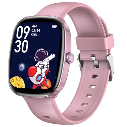 Image of Tynggko Kids Smart Watch for Boys Girls, Fitness Watch with Pedometer, 100 Sport Modes, IP67 Waterproof, Puzzle Games, Heart Rate Sleep Monitor, Alarm Clock, Kids Gifts for Boys Girls Teens 6+ (Pink)