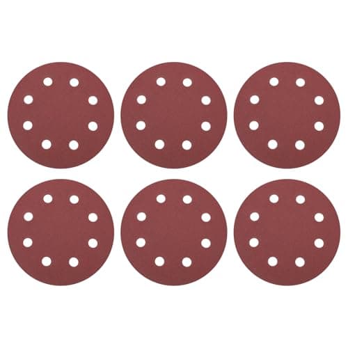 Image of sourcing map 10 Pcs 180mm (7 Inch) Sanding Discs, 120 Grit Hook and Loop Sandpaper, 8-Hole Aluminum Oxide Orbital Sander Sandpaper for Woodworking Automotive Metal Polishing, Red