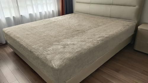 Image of John Aird Teddy Fleece Fitted Bed Sheet Soft Warm Fluffy Thermal Bedding (Cream, King)