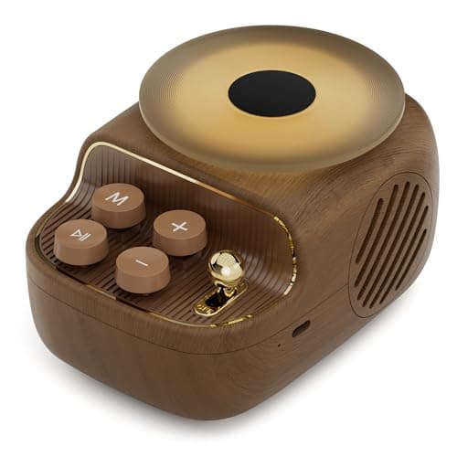 Image of COLSUR Mini Bluetooth Speaker, Small Retro Speaker with Night Light, Portable Wireless Bluetooth 5.3, 1200mAh Battery, Support TF Card, Indoor/Bedroom/Living Room/Travel/Gifts