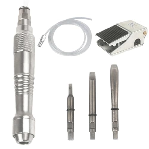 Image of TIEOAXFT Mini Air Chisel Pneumatic Hammer Air Chisel Shovel Micro Air Flux Chipper Gas Shovel Chisel Pencil Medical Gypsum Cast(Set 2)
