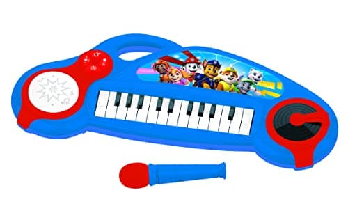 Image of LEXIBOOK Paw Patrol Electronic piano for children with light effects, microphone, drums, built-in speaker, demo tunes, DJ player, blue/red, K704PALXB