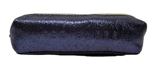 Image of Ted Baker Aalarna Patent Saffiano Brushes Cosmetic Pencil case in Navy Glitter