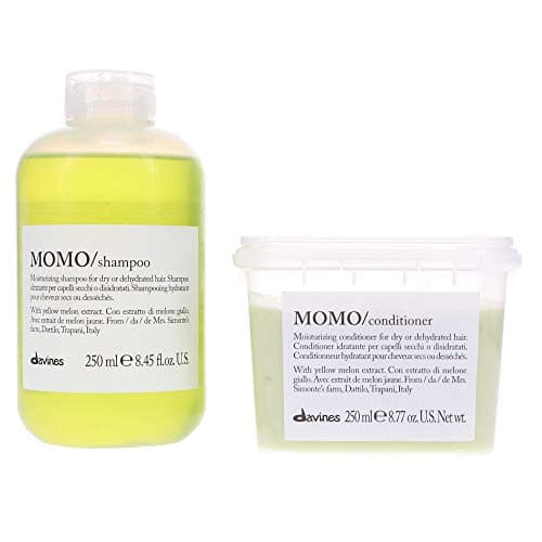 Image of Davines, Davines Momo Moisturizing Shampoo & Conditioner Duo, 8.45 oz, Dry Hair, Melon Scent, 1.98 pounds, 1.0 count, Sustainable Italian Brand
