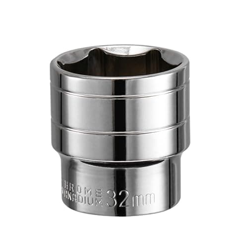 Image of Youzzei 32mm 1/2 Inch Square Drive Socket, 6 Point Metric Socket, Polishing Chrom Vanadium Alloy Steel 32mm Sockets 1/2" Drive for Car Repair Mechanical Maintenance Home Use