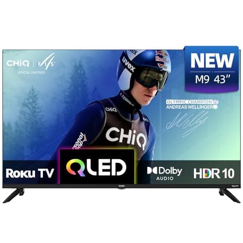 Image of CHiQ U43QM9K 43 inch 4K Smart QLED Roku TV, 4K UHD, HDR10 HLG, Dolby Audio, Works with Alexa, DVB-T/T2, Support Apple Air-Play, Google Assistant, Prime Video, HDMI2.1, USB2.0