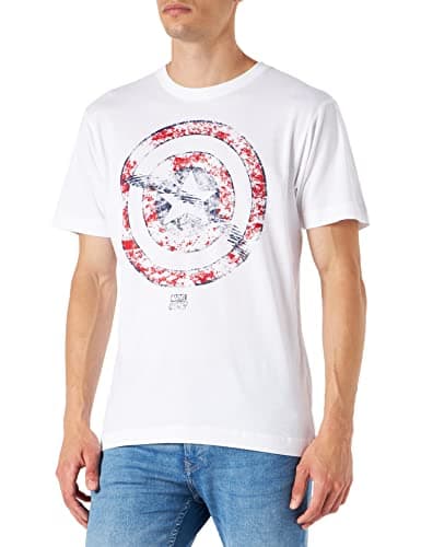 Image of Marvel Men's Captain America T-Shirt, White, Medium