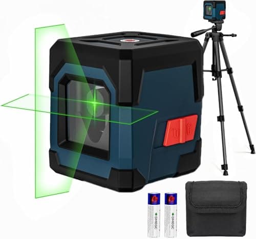 Image of Laser Level with Upgraded 1.2M Tripod,RockSeed Green Cross Line Level Horizontal and Vertical Line Self Levelling Laser Leveller with Manual/Self-Leveling Mode Carrying Pouch,Battery Included
