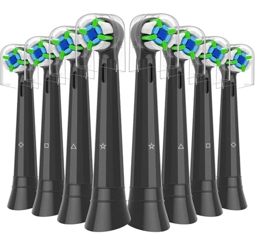 Image of KHBD 8 Pack Brush Heads Compatible with Oral b iO Electric Toothbrushes, Toothbrush Head for Oral B iO 2/3/3S/3N/4/4N/5/5N/6/6N/7/7N/8/8N/9/9N/10/My Way/Kids Series, Black