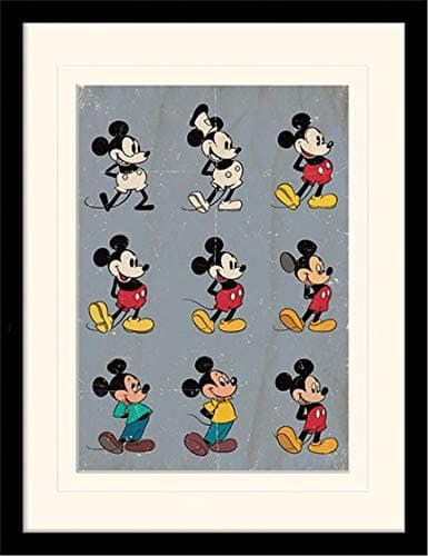 Image of Disney Junior MP11549P-PL Mickey Mouse 30 x 40 cm "Evolution" Mounted and Framed Print