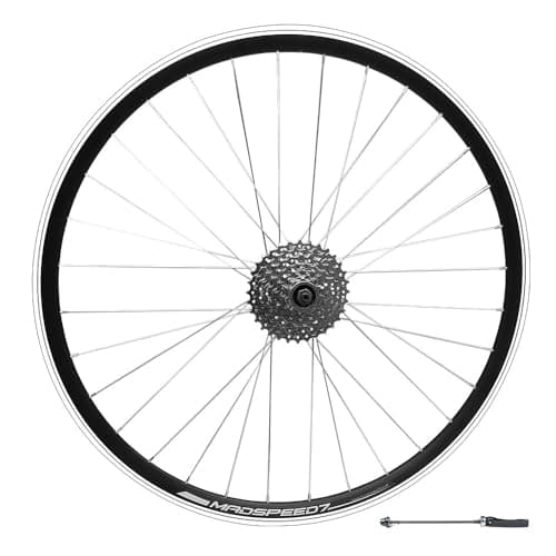 Image of Madspeed7 QR 700c (ETRTO 622x15) Road Racing Bike Rear Wheel + 8 speed Freewheel (11-32t) - Suitable for Rim Brake only - Sealed Bearings Hub (Very Smooth Hub) - Double Wall - 32x Silver Spokes