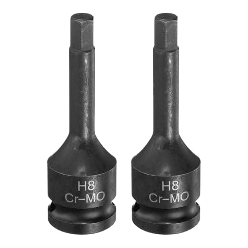 Image of sourcing map 2pcs H8 (8mm) Hex Impact Bit Socket 1/2" Drive Sockets CR-MO Steel Hex Lengthen Screwdriver Socket Adapter for Electric Ratchet Wrenches Fastening Screws