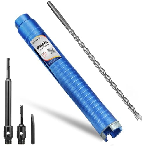 Image of DaduoRi 38mm x 240mm Long Core Drill Bit Set with 240mm,110mm SDS Plus Adaptor & Centre Pilot Bit,Diamond Core Drill Set for Brick Block Masonry Stone,1/2 BSP Thread