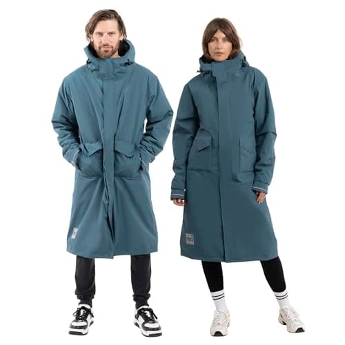 Image of Red Original Slimline EVO Pro Unisex Waterproof Parka Jacket - Fleece Lined, Tailored Slim Fit, Hooded, 100% Recycled Fabric (Deep Teal, M)