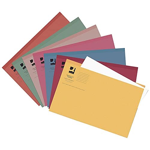 Image of Q-Connect Square Cut Folder Mediumweight 250gsm Foolscap Assorted (Pack of 100) KF01492