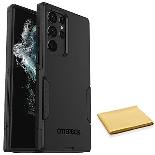 Image of OtterBox Commuter Series Case for Samsung Galaxy S22 Ultra (Only) - with Cleaning Cloth - Non-Retail Packaging (Black)
