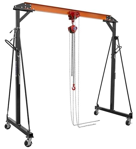 Image of Sealey 1 Tonne Portable Adjustable Gantry Crane with Geared Trolley Combo - SG1000KITG