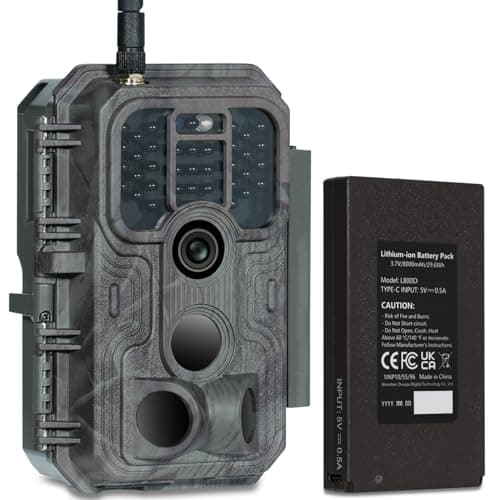 Image of Meidase P200P Wildlife Camera WiFi Bluetooth, 48MP 1296P, 30m Night Vision, 0.1s Motion Activation, IP66 Waterproof, Mobile App Transmission, 8000mAh Rechargeable Battery, Outdoor Garden Monitoring