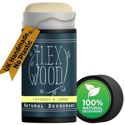 Image of The Ilex Wood Natural Deodorant Stick 70ml – Handmade in UK, Aluminium Free, Plastic and Alcohol Free, Vegan, Eco Friendly Cardboard Tube – Lavender and Lemon (Fresh and Floral)